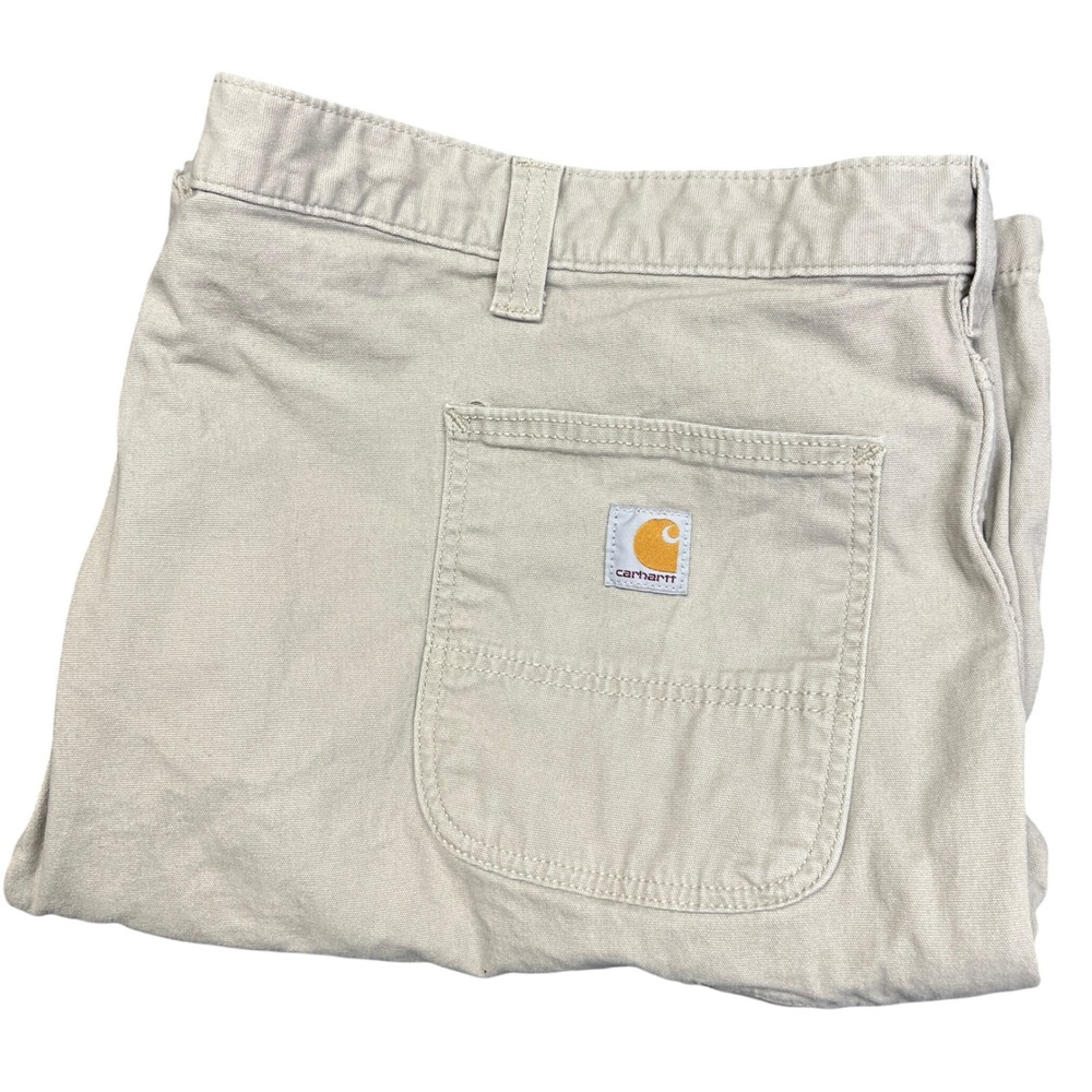 Carhartt Mens 52 Relaxed Fit Rugged Flex Canvas Work Shorts Khaki 102514-232